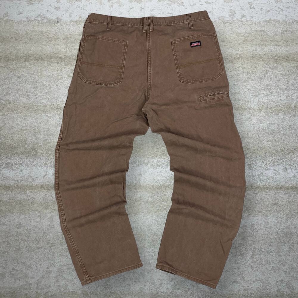 Vintage 90s Dickies Carpenter Pants 40x32 Baggy Wide Leg Chocolate Brown Canvas